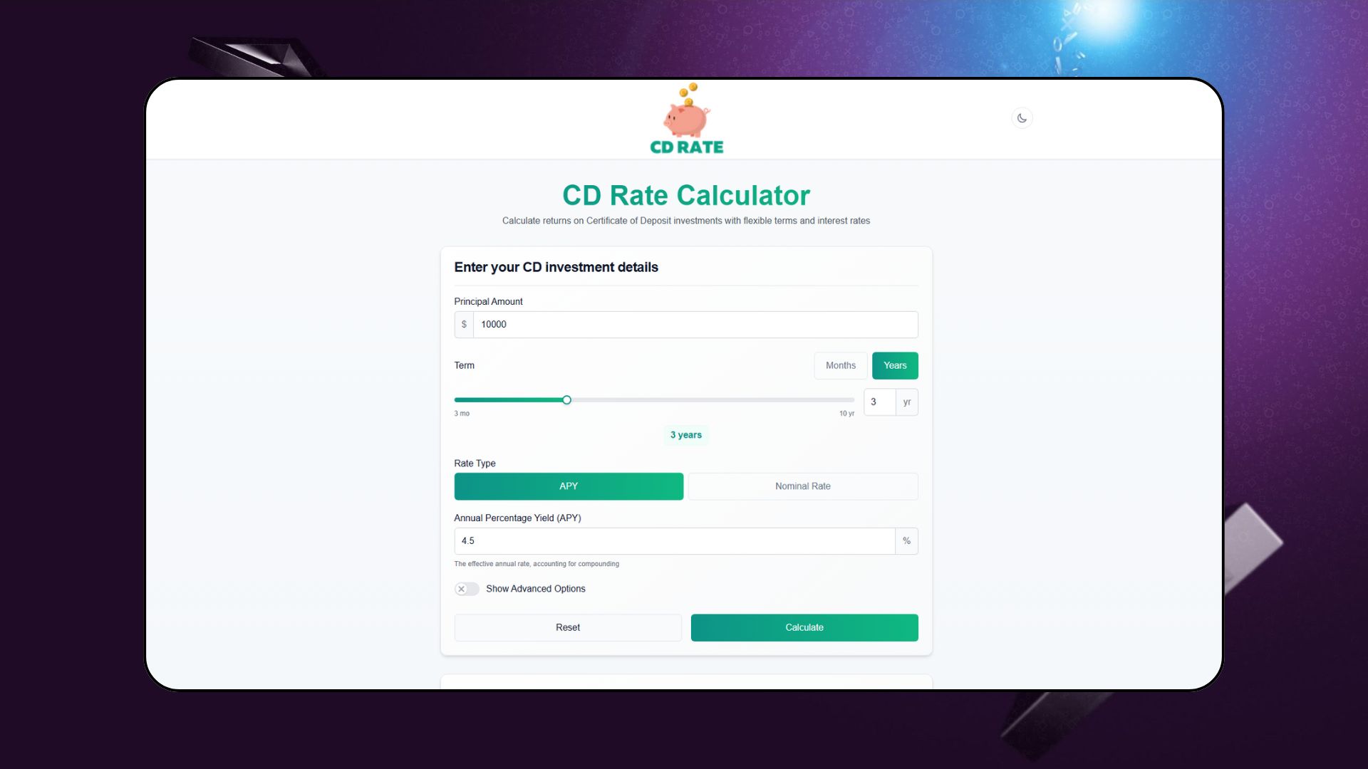 CD Rate Calculator