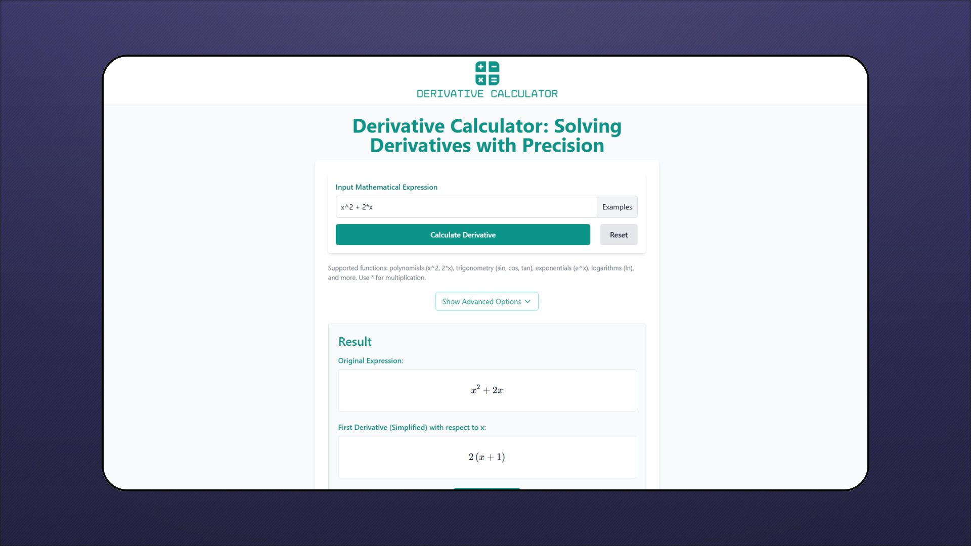 Derivative Calculator