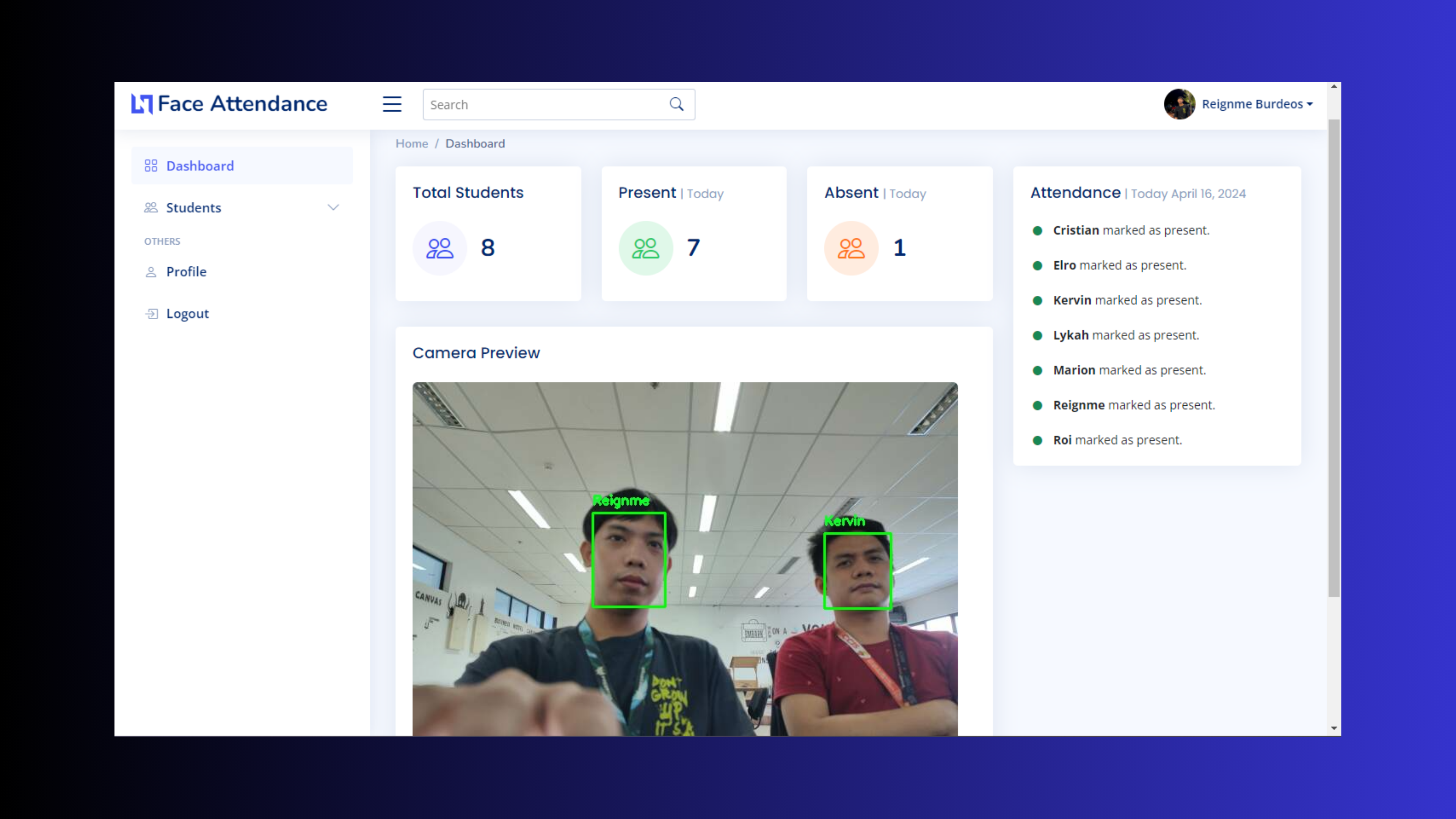Face Recognition Attendance